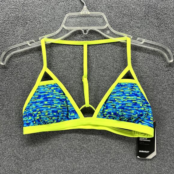 TYR Bikini Top Womens Small 4 6 Blue Green Durafast Lite Napa Lani Swimwear - Picture 1 of 14